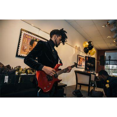 Client Ghetto Guitar styled for his musical performance for PowerCT Brunch 1.27.19 styled by Amber Ashli