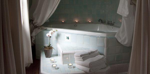 All guest rooms have private bathrooms with tubs and/or showers.  Some guest rooms are equipped with jetted and jacuzzi tubs