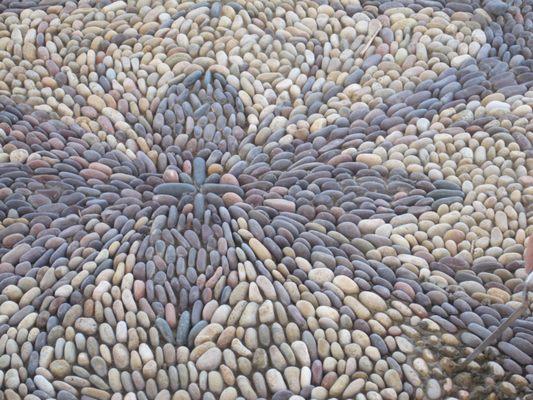 Beach pebble mosaic.