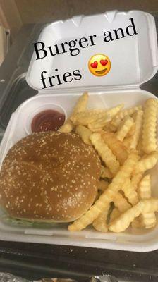 Burger and fries