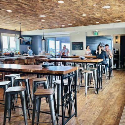 Bar area with hightop tables