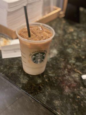 Tall iced Carmel macchiato