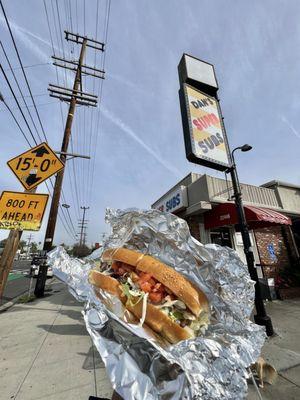 Outside & Rocky Balboa sub sandwich