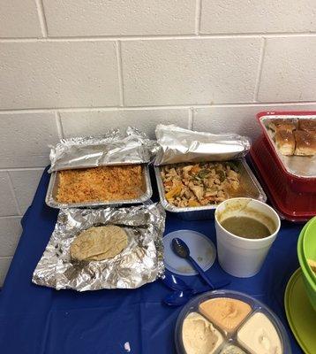 Catered chicken fajitas and rice. Flavor was GREAT on both!! Thank you Burrito King for the excellent food and service!