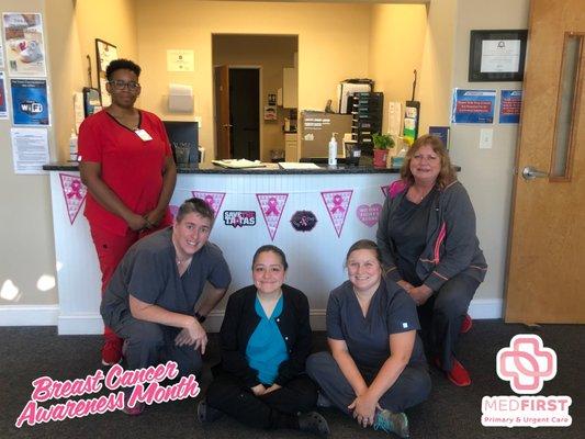 Some of our staff and providers during Breast Cancer Awareness Month!