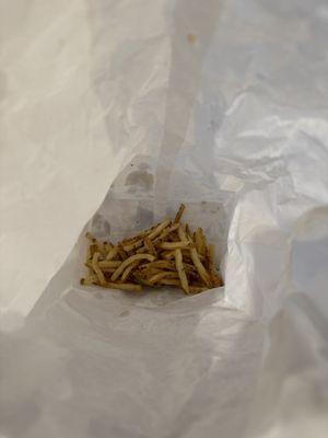 French Fries dumped in a paper bag. So unsanitary and gross.