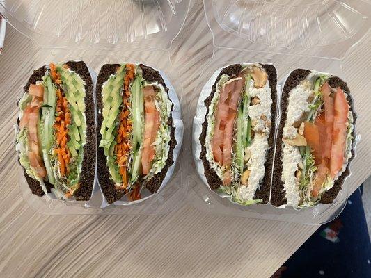 Avocado and chicken choice sandwiches