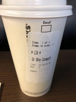 No holiday cup and a misspelled name!  Oh my.