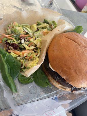 The Shroom Cap Sandwich and Brussel Sprout Slaw