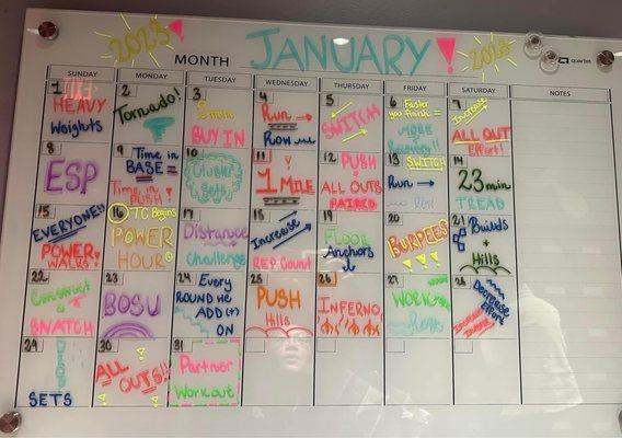 Monthly work out calendar!!