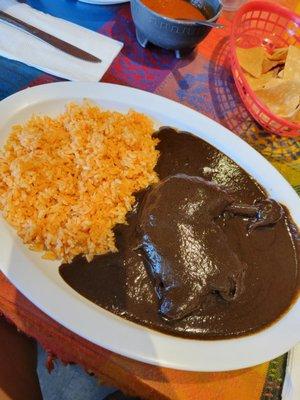 Black Mole with Pollo and red rice