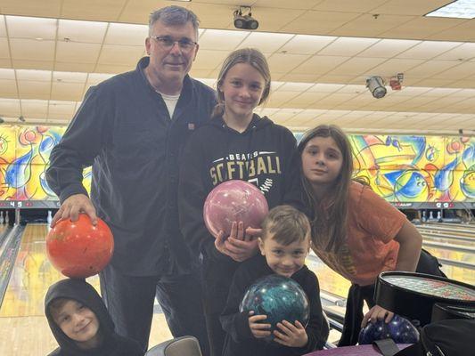 First time bowling had a fun time on a cold rainy evening!