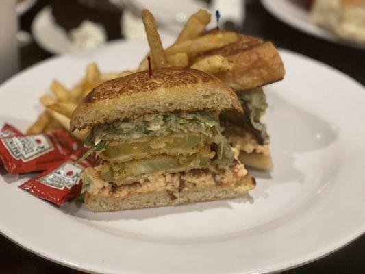 Fried green tomato sandwich