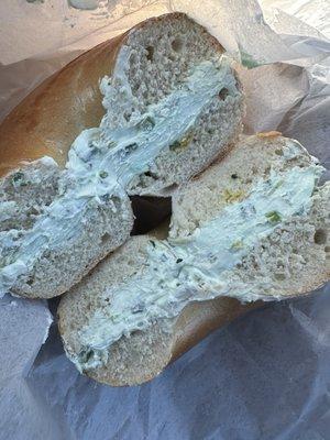 Plain Bagel Scallion Cream Cheese