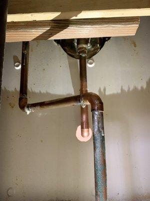 Fixed copper pipe