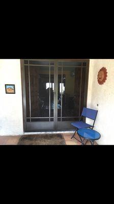 Custom double swinging screen doors