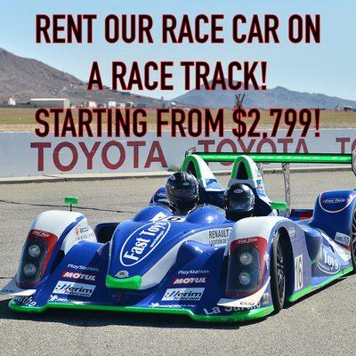 Rent one of our race cars on the race track. From $2,799 up to $6,999.