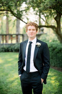 Groom's hair cut two weeks prior to wedding and styled the day of.