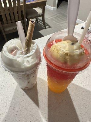 Fresas con crema & raspado (strawberry mango)