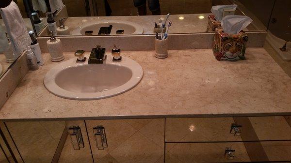 Vanity Marble Counter top Polishing before