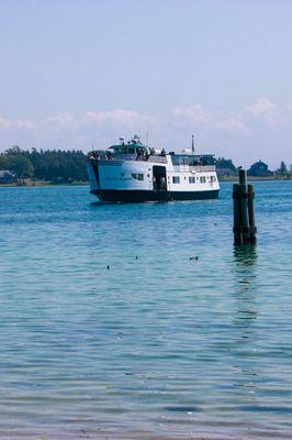 The Beaver Islander heading into the Beaver Island dock