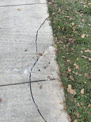 Broken sidewalk pavers