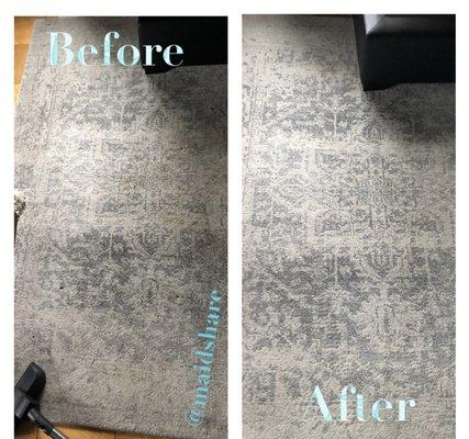 Before and after Maid Share Carpet cleaning