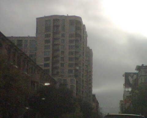 one of the infamous brannan towers, as soon as you make a right on the embarcadero, coming from the marina.