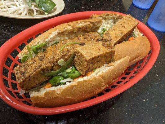 Fried tofu sandwich