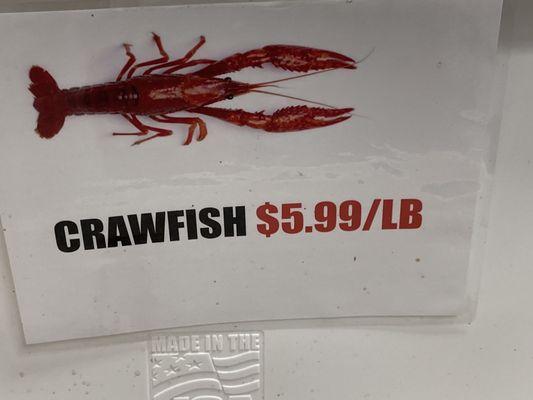 Sign on live crawdads