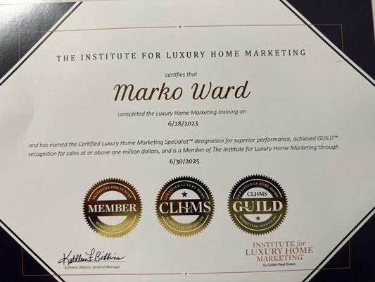 Certified Luxury Home - Guild Member certification