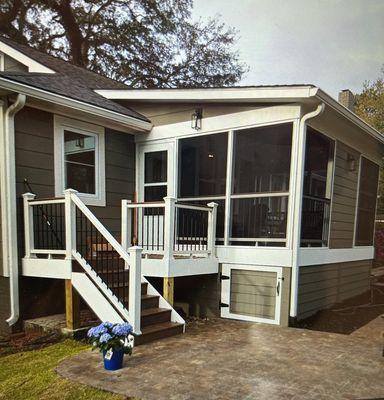 From a deteriorated deck to a beautiful new screen porch with landing and stairs.