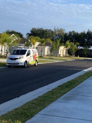 No cones, no hazards. My son almost hit this vehicle on his way to work.