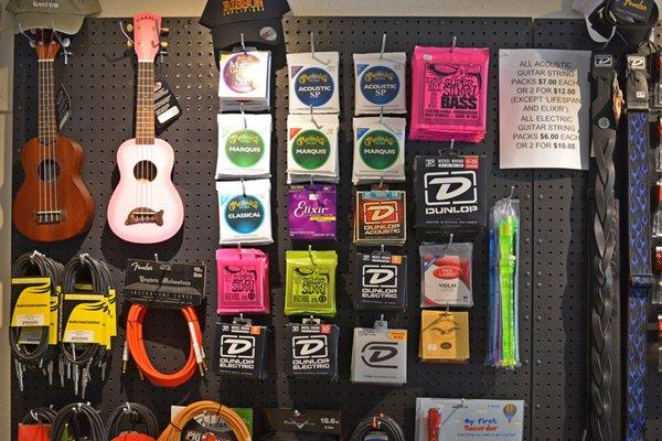 We sell a wide variety of accessories for your music playing pleasure!