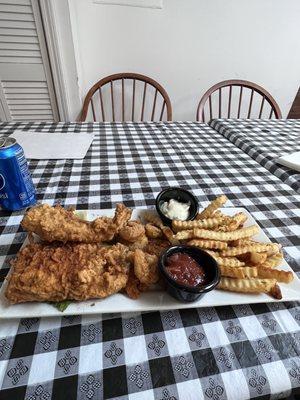 Cod Fish Sandwich, Shrimp & Fries