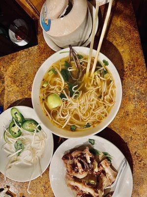 Oxtail Pho, fresh coconut