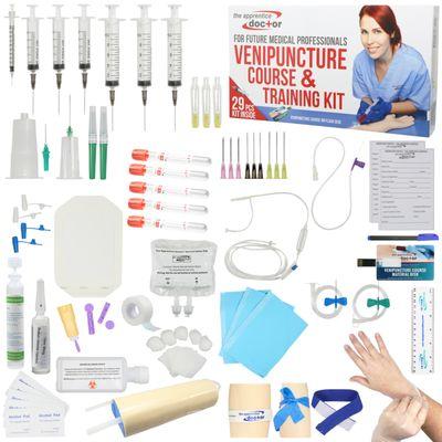 Venipuncture Practice Kit with Online Phlebotomy & IV Skills Course (created by medical professionals)