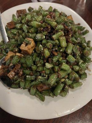 Green bean with roasted tofu