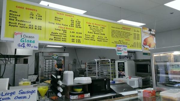 Menu board with back area in backround.