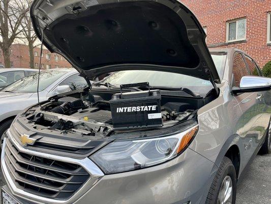 2018 Chevy Equinox Battery Replacement in Temple Hills, MD.