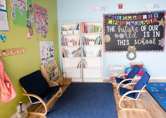 Our welcome area and reading nook