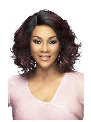 TORI is a 13 inch wig with layered loose sprial curl, angled bob cut, feathered.