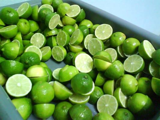 fresh limes for our green tamales