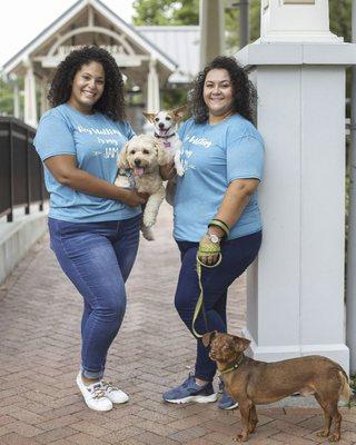 Chelsey Rodriguez & Alicia Valdes-Pages and their dogs.