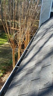 Gutters that have been cleaned.