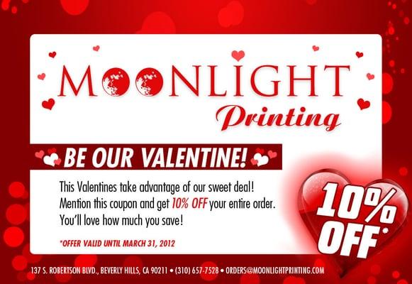 Be our Valentine with 10% off your next order!