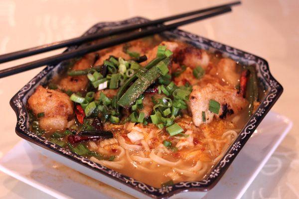 Pickled cabbage noodle soup with fish ($12.95) - pretty good but not great. Fish is battered and fried. The noodles are good.