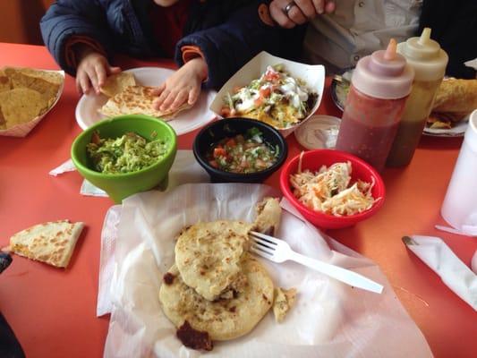 Papos (I think) chimichanga, nachos, pico de gallo and other good stuff