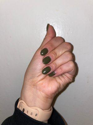 Christmas green dip powder nails