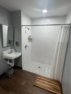 Shower/toilet combined